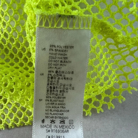 Windsor Women Knit Crochet Fishnet Top Long Sleeve Neon Green One size YK2K - Picture 8 of 8